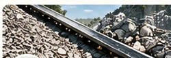 Original V2 industrial conveyor moving recovered aggregate