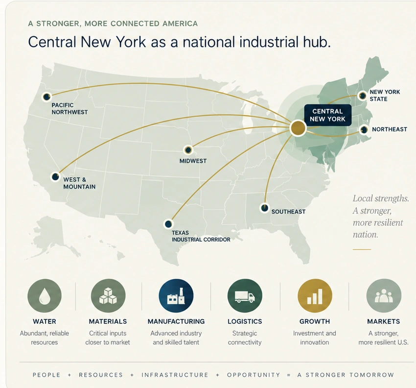 Complete approved V2 original national model illustration, including all map and industry icons, typography and captions