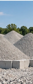 Separate graded recycled aggregate piles