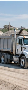Dump truck carrying graded aggregate