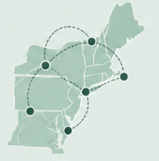 Northeast network map from V2 illustration